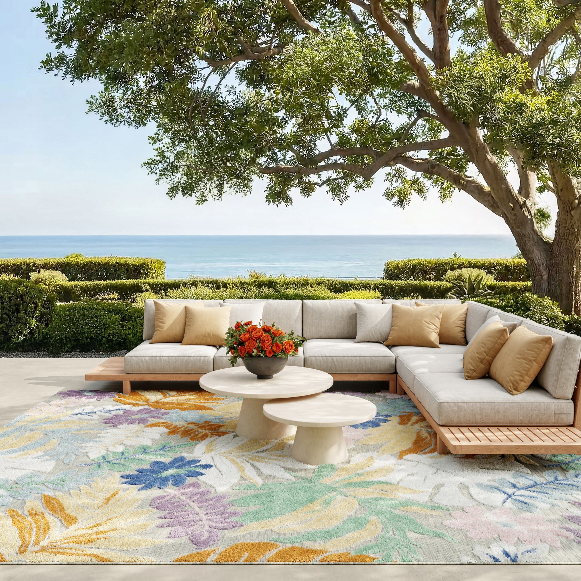 Nourison Home Suncoast  Multicolor  Contemporary