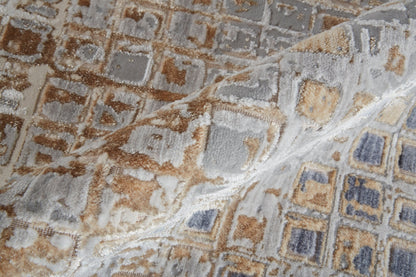 Feizy Laina 39G0F Beige Gray Mosaic Machine Woven Rug - Rugs - Feizy - Atlanta Designer Rugs