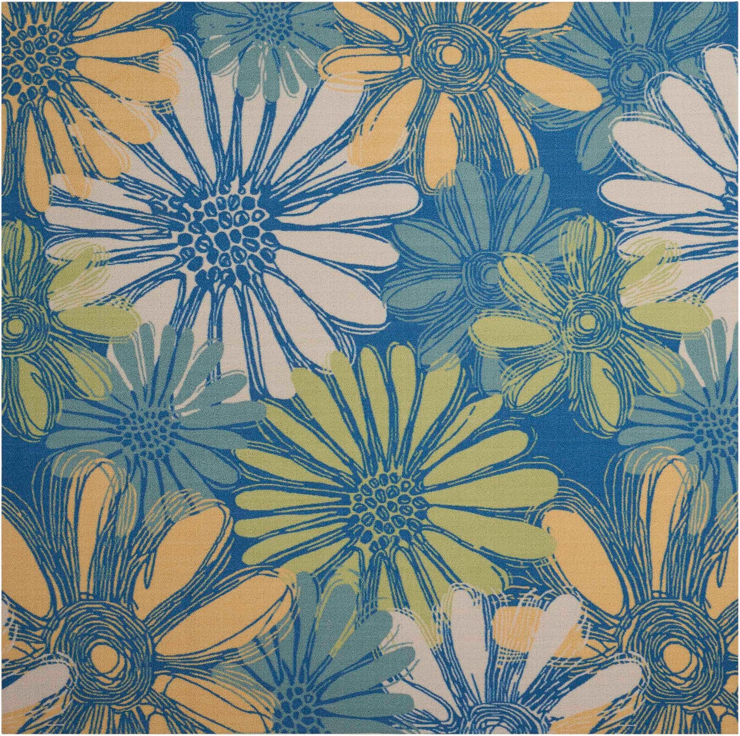 Nourison Home Home & Garden RS022 Blue Contemporary Power-loomed Rug