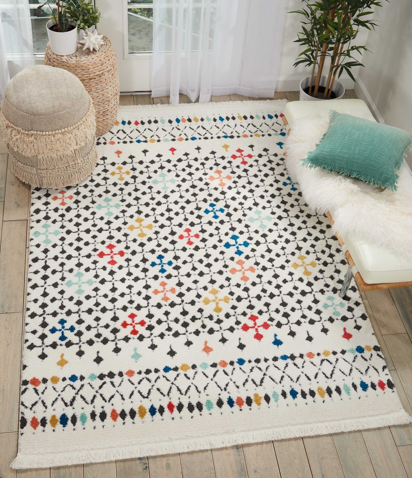 Nourison Home Kamala  White  Contemporary