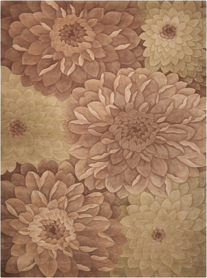 Nourison Home Tropics  Taupe Green  Contemporary
