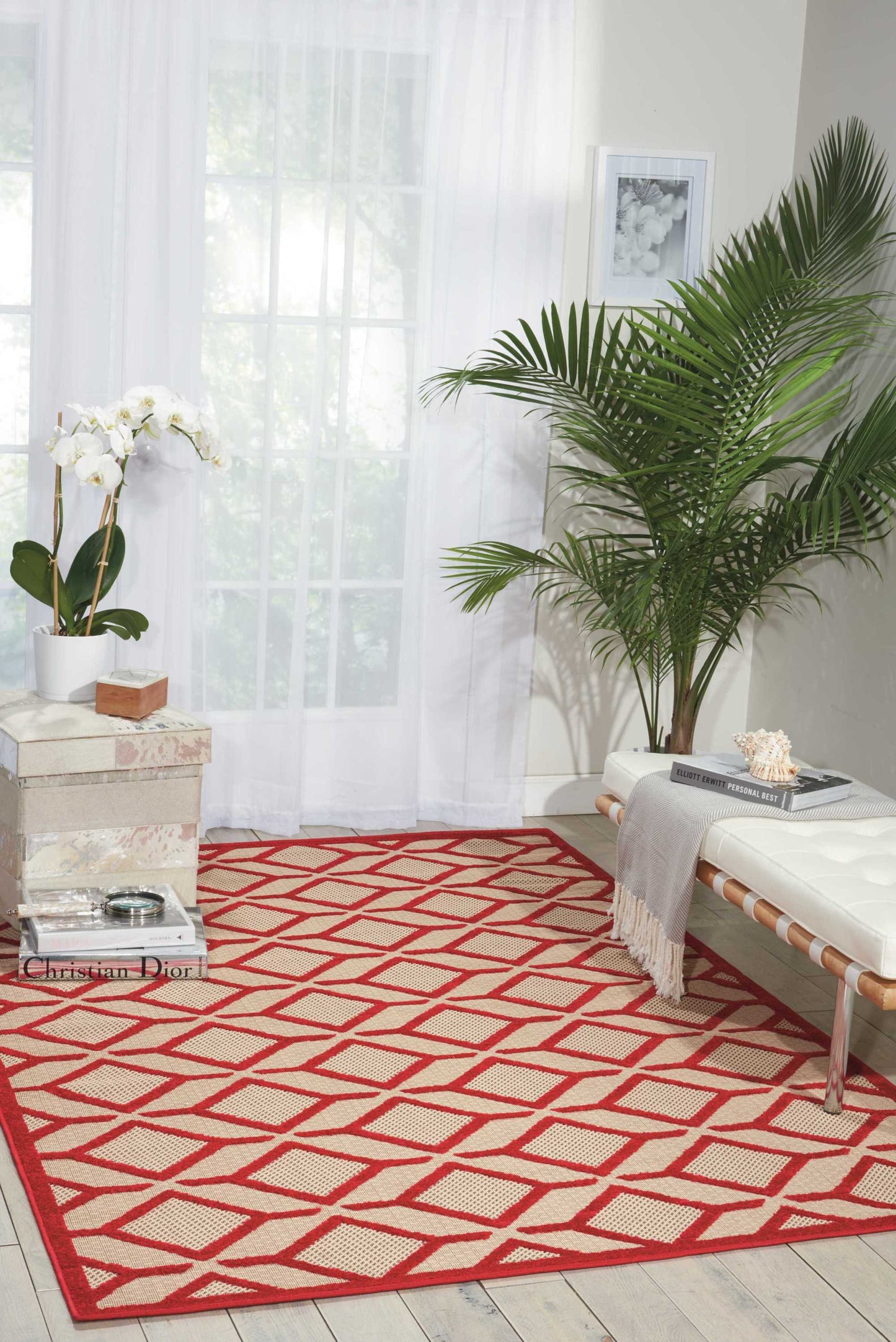 Nourison Home Aloha  Red  Contemporary