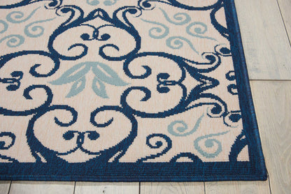 Nourison Home Caribbean  Ivory Navy  Transitional