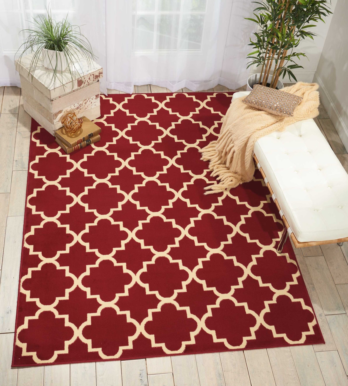Nourison Home Grafix  Red  Transitional