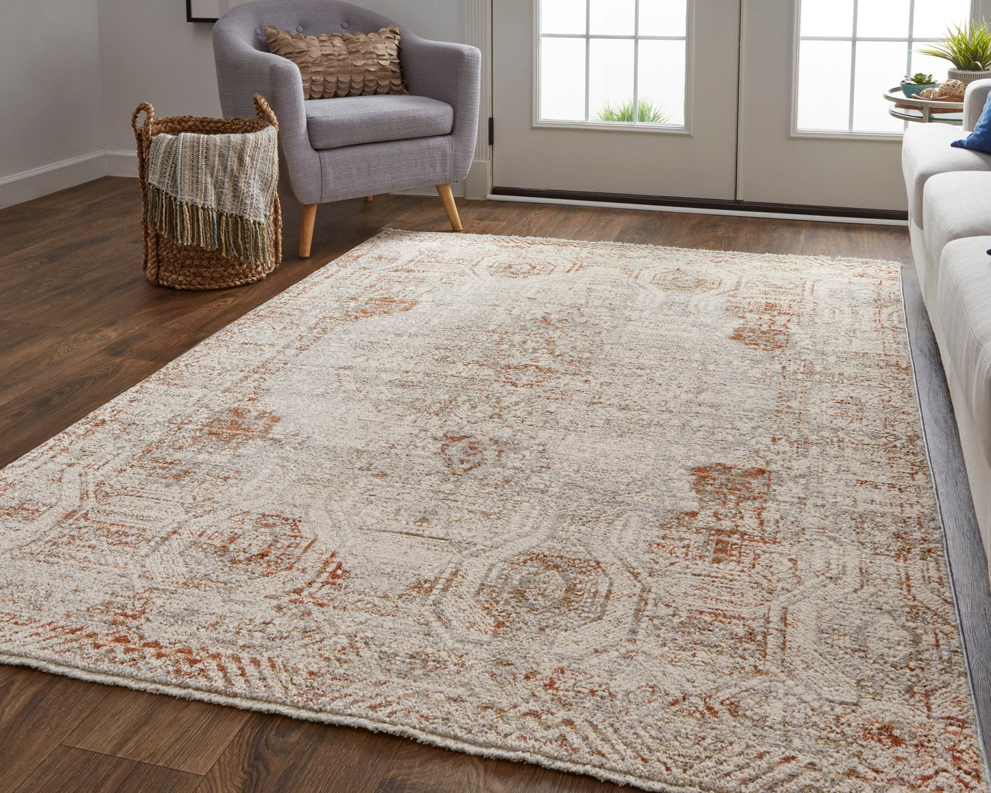 Feizy Kaia 39GKF Gray Rust Transitional/Casual/Vintage Machine Woven Rug - Rugs - Feizy - Atlanta Designer Rugs