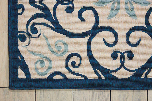 Nourison Home Caribbean  Ivory Navy  Transitional
