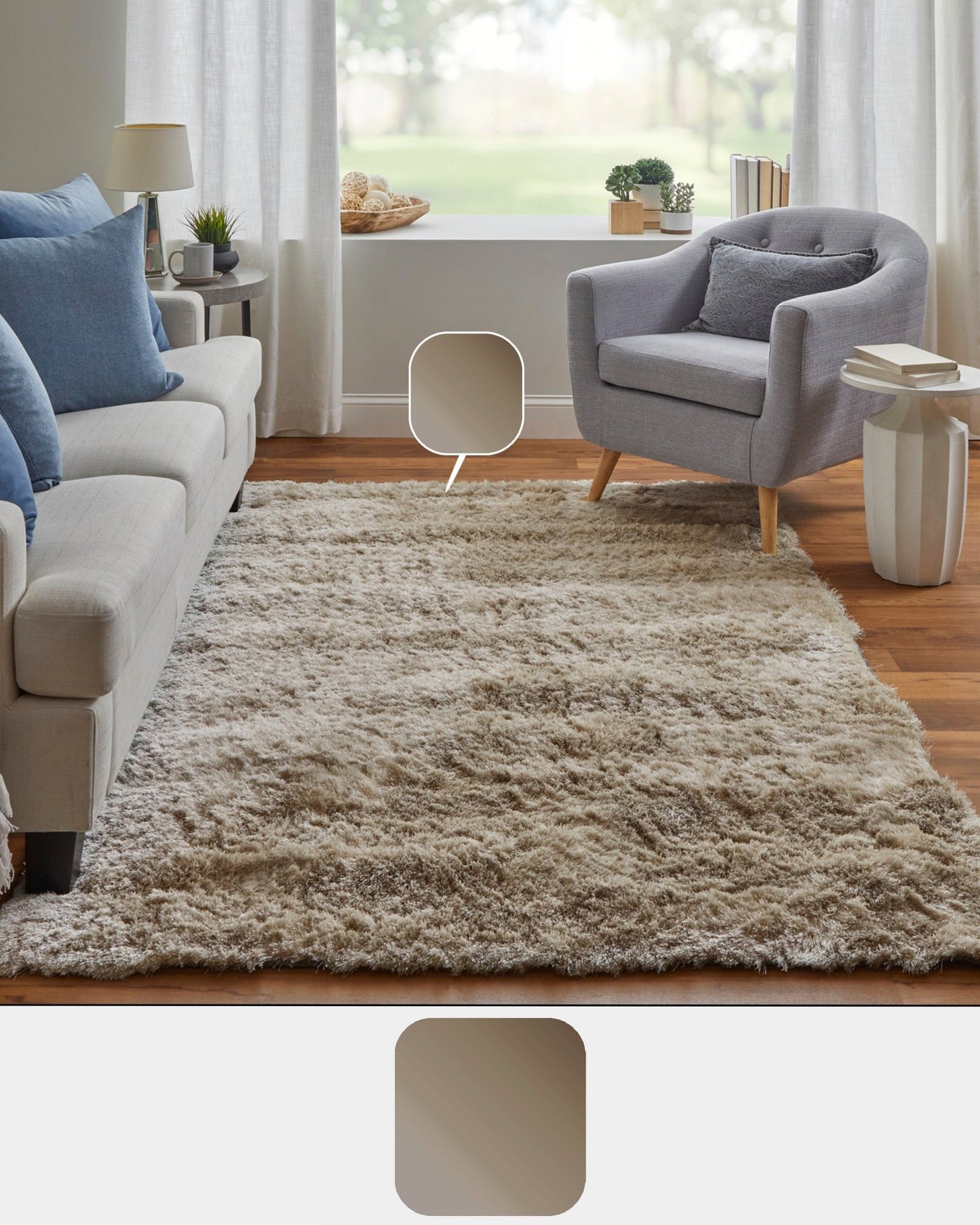 Feizy Indochine 4550F Cream Modern/Luxury & Glam/Casual Hand Tufted Rug - Rugs - Feizy - Atlanta Designer Rugs
