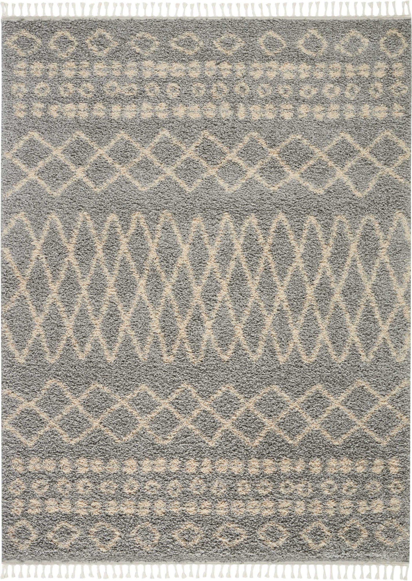 Nourison Home Moroccan Shag MRS02 Silver Transitional Power-loomed Rug