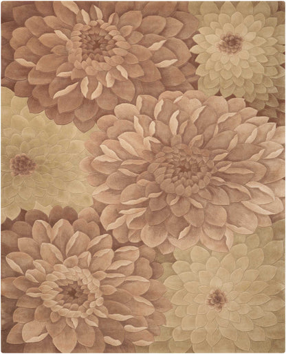 Nourison Home Tropics TS11 Taupe Green Contemporary Tufted Rug
