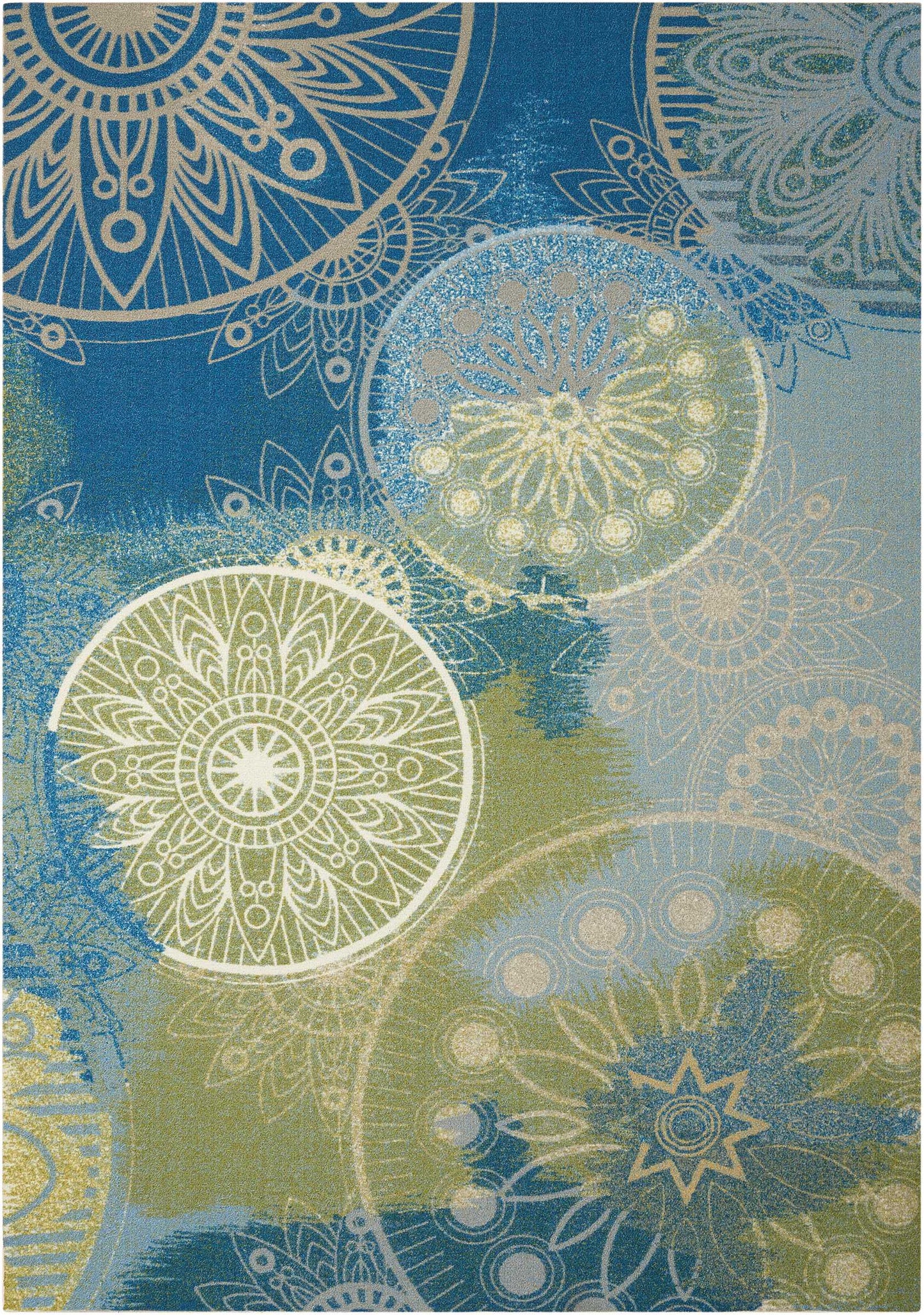 Nourison Home Home & Garden RS092 Blue Contemporary Power-loomed Rug