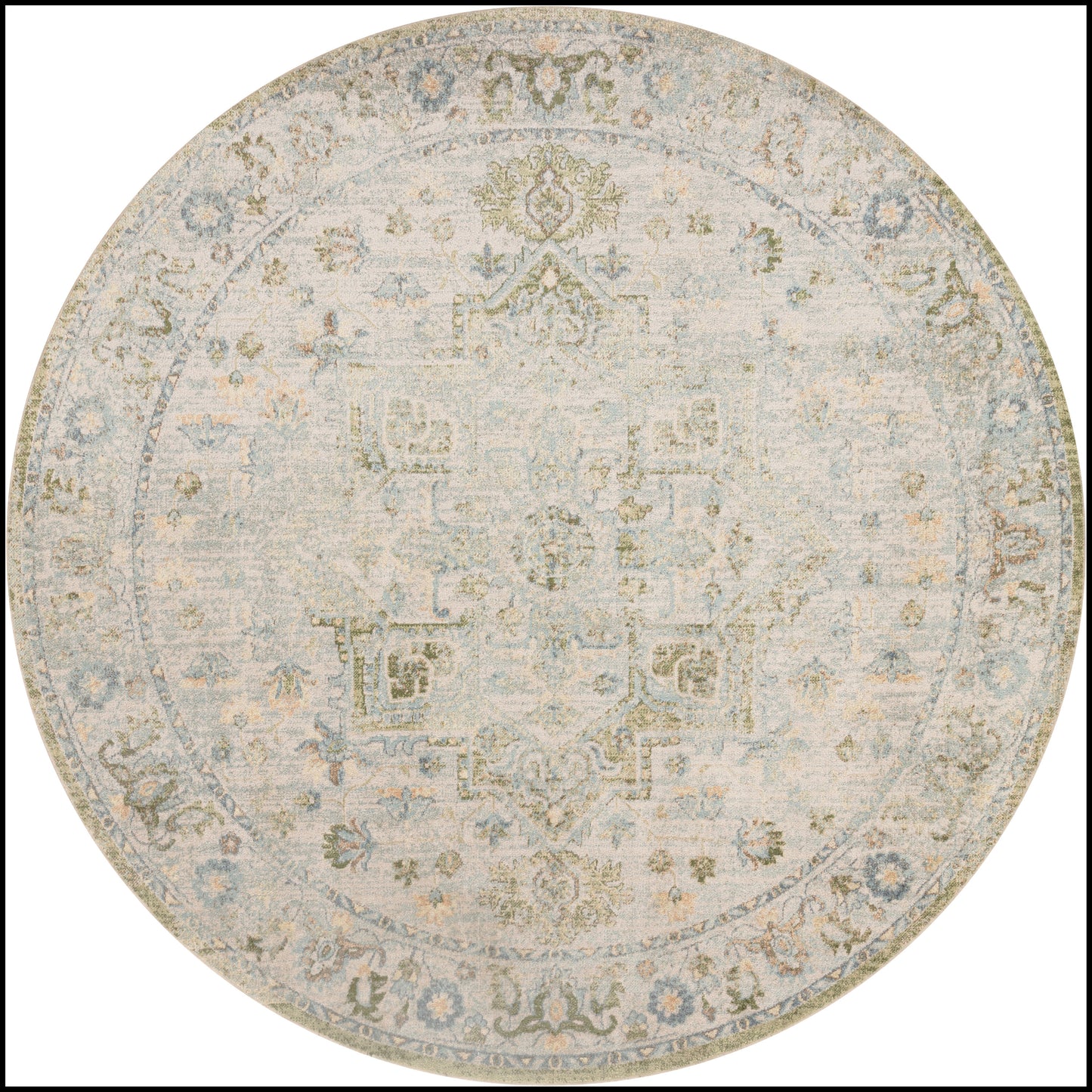 Nourison Home Astra Machine Washable ASW12 Blue Green Traditional Power-loomed Rug