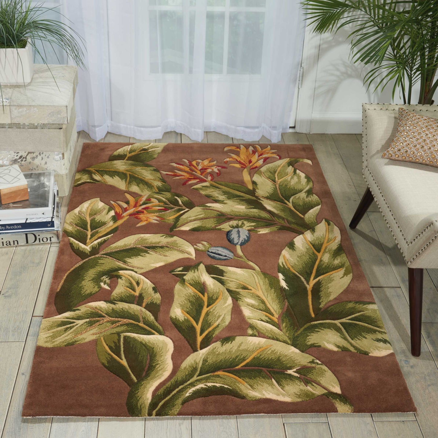Nourison Home Tropics  Khaki  Contemporary