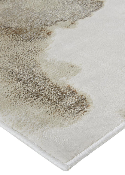 Feizy Aura 3727F Beige Gold Abstract Machine Woven Rug - Rugs - Feizy - Atlanta Designer Rugs