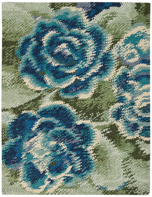 Nourison Home Impressionist  Green Blue  Transitional