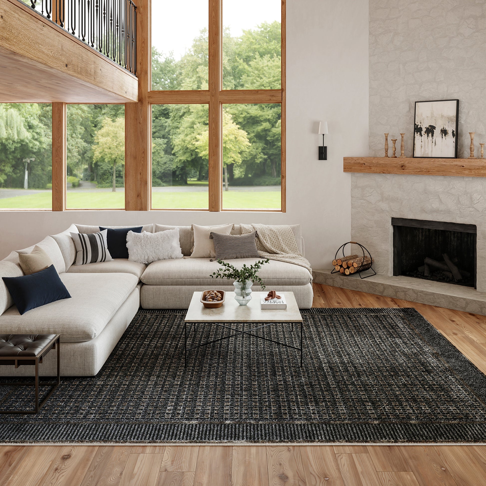 Nourison Home Nordic  Black Taupe  Contemporary
