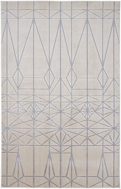 Feizy Micah 3045F Ivory Silver Modern/Mid - Century Modern Machine Woven Rug - Rugs - Feizy - Atlanta Designer Rugs
