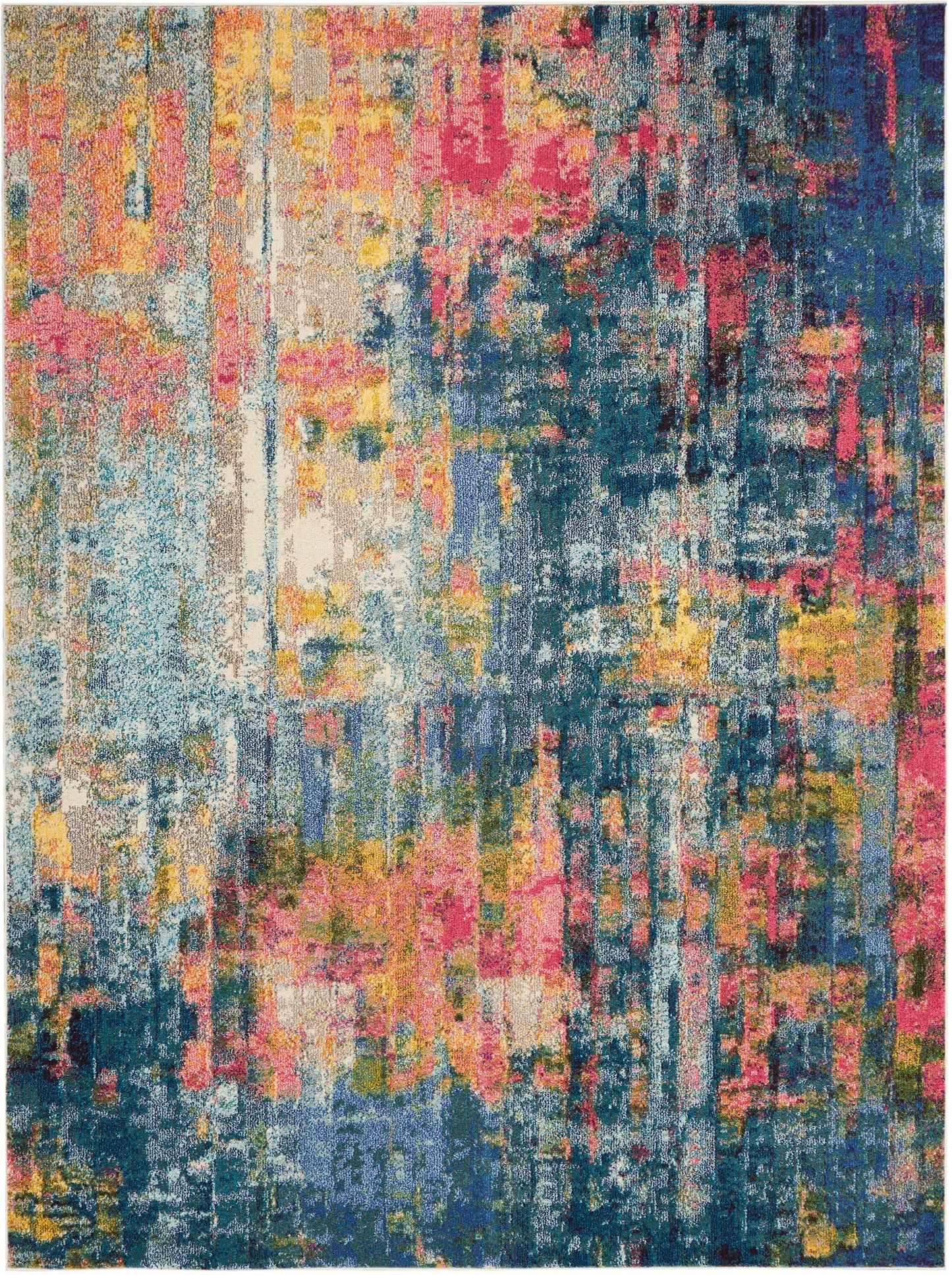 Nourison Home Celestial CES09 Blue Yellow Contemporary Power-loomed Rugs