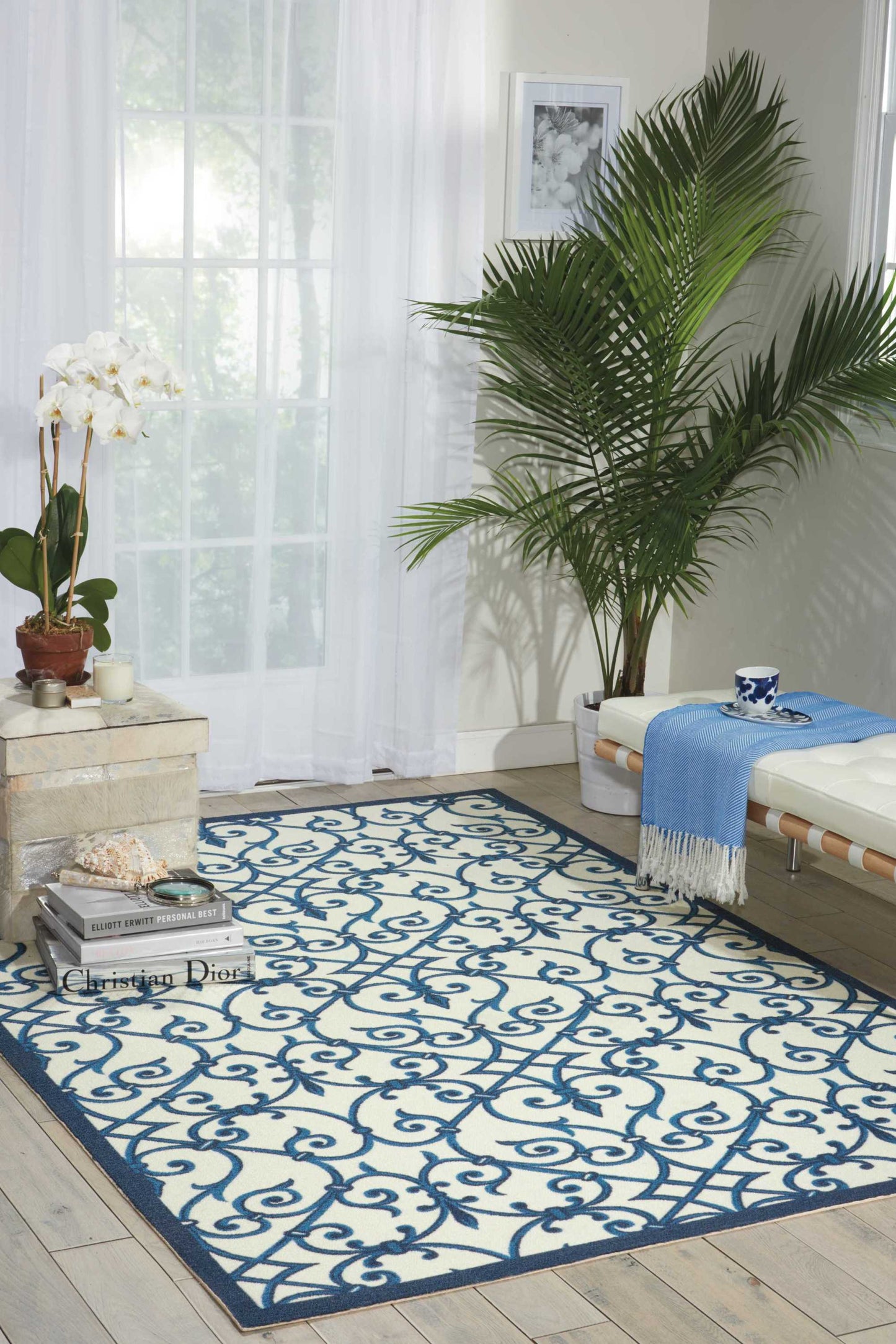 Nourison Home Home & Garden  Blue  Transitional