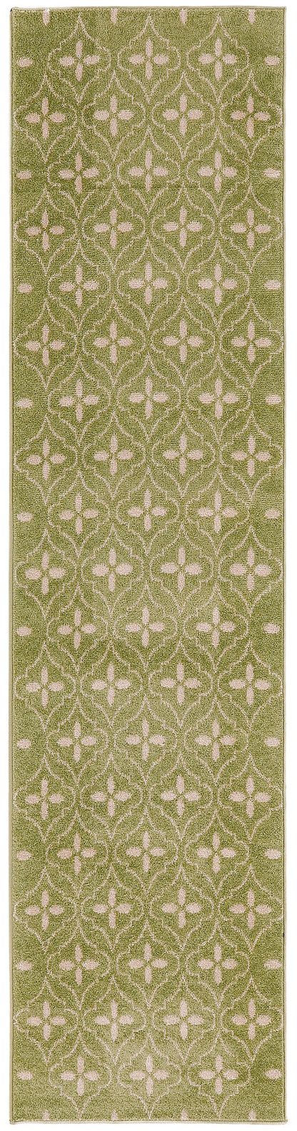 Nourison Home Nourison Essentials NRE04 Green Ivory Contemporary Power-loomed Rug