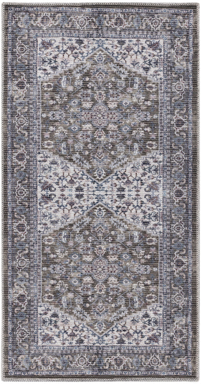 Nourison Home New Concept Washables SR104 Olive Ivory Traditional Machine Woven Rug
