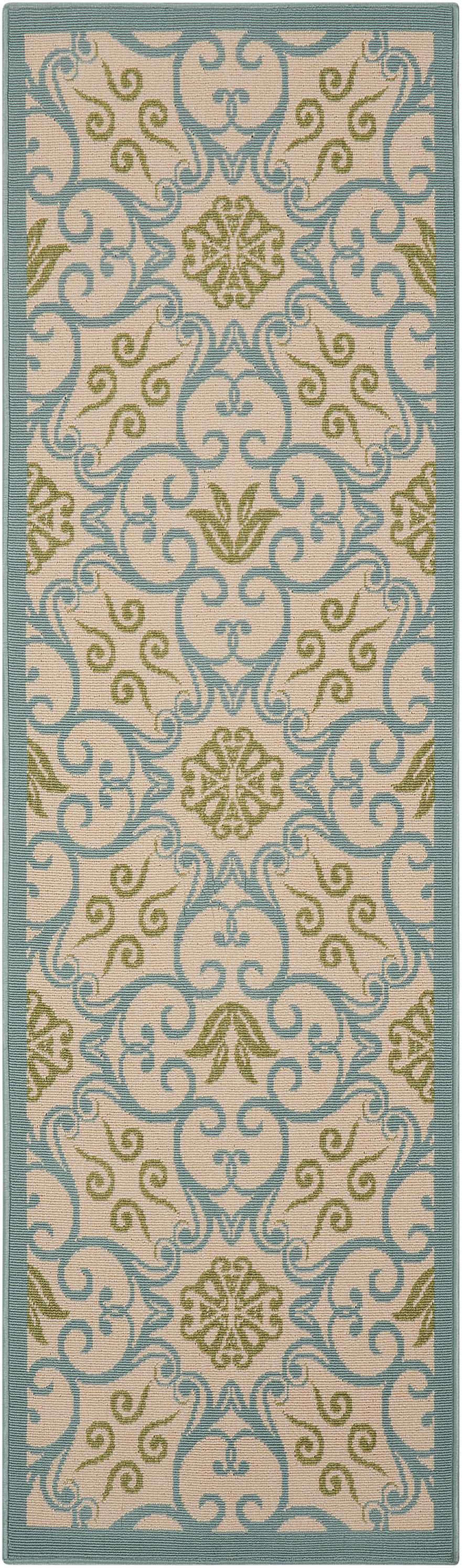 Nourison Home Caribbean CRB02 Ivory Blue Transitional Power-loomed Rug