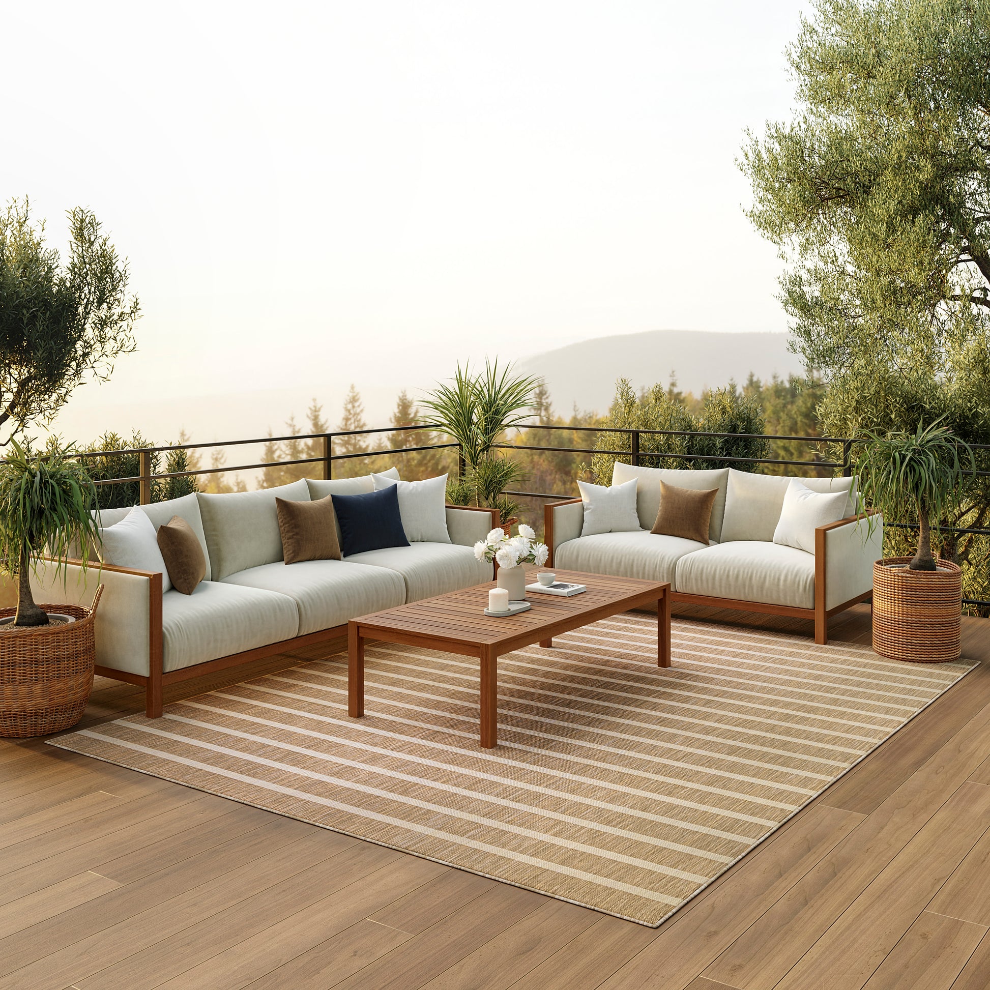Nourison Home Positano  Beige Ivory  Contemporary