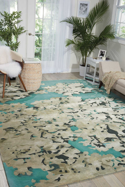 Nourison Home Prismatic  Aqua  Contemporary