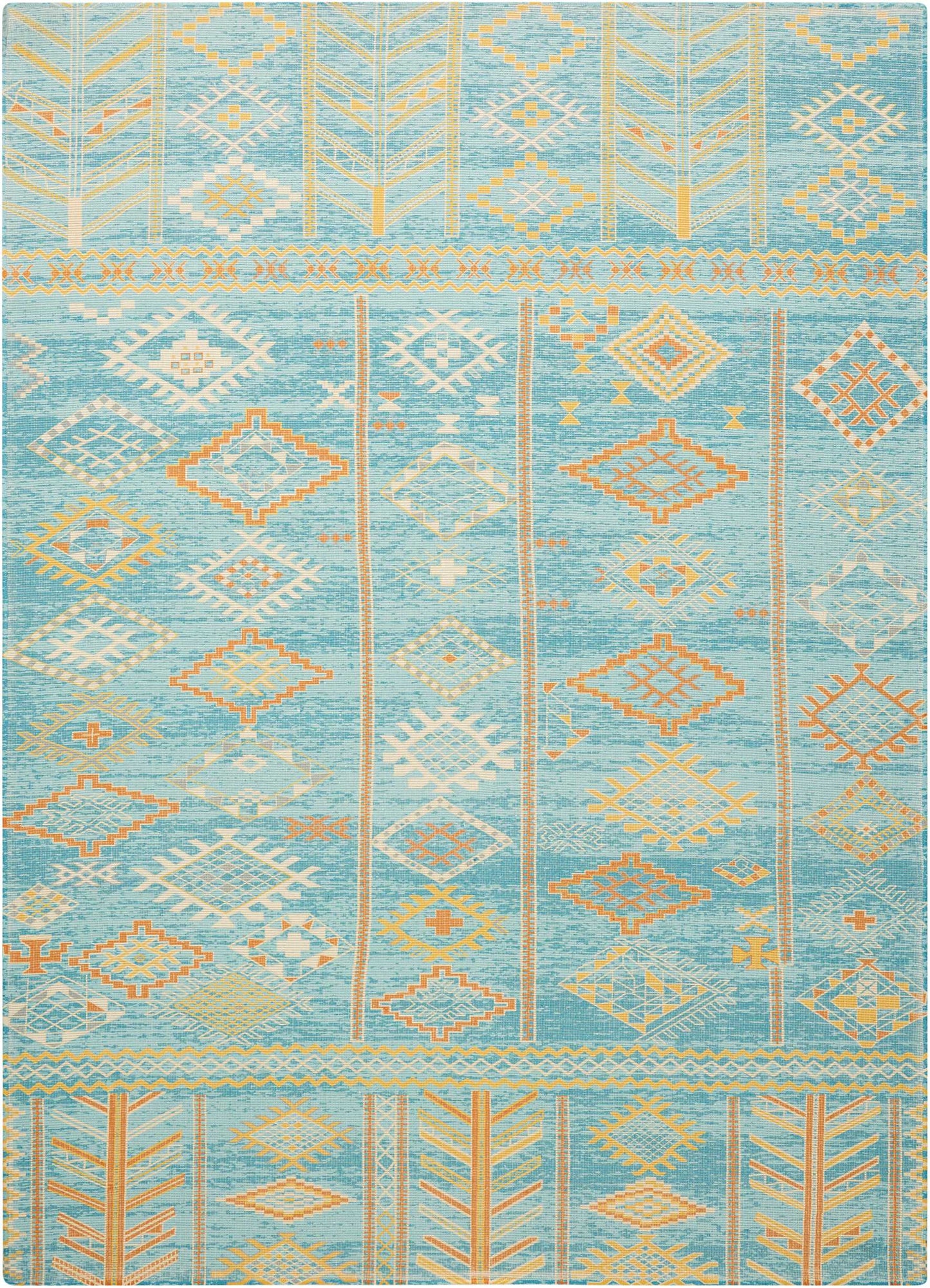 Nourison Home Madera MAD05 Sky Blue Transitional Power-loomed Rug