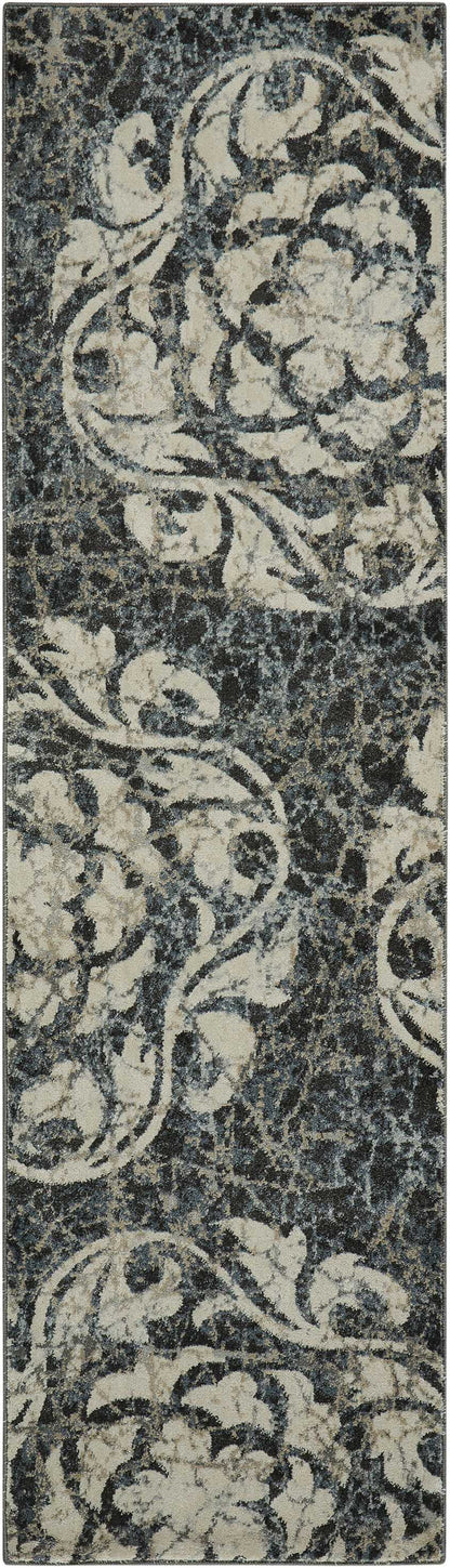 Nourison Home Maxell MAE10 Ivory Charcoal Contemporary Power-loomed Rugs