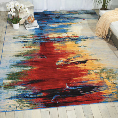 Nourison Home Chroma  Crimson Tide  Contemporary