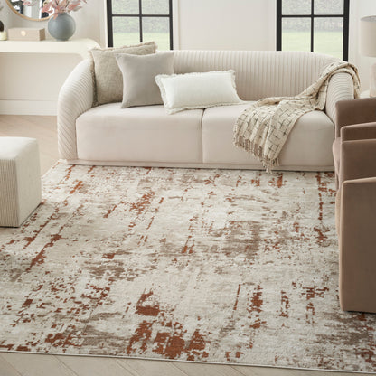Nourison Home Quarry  Ivory Rust  Contemporary