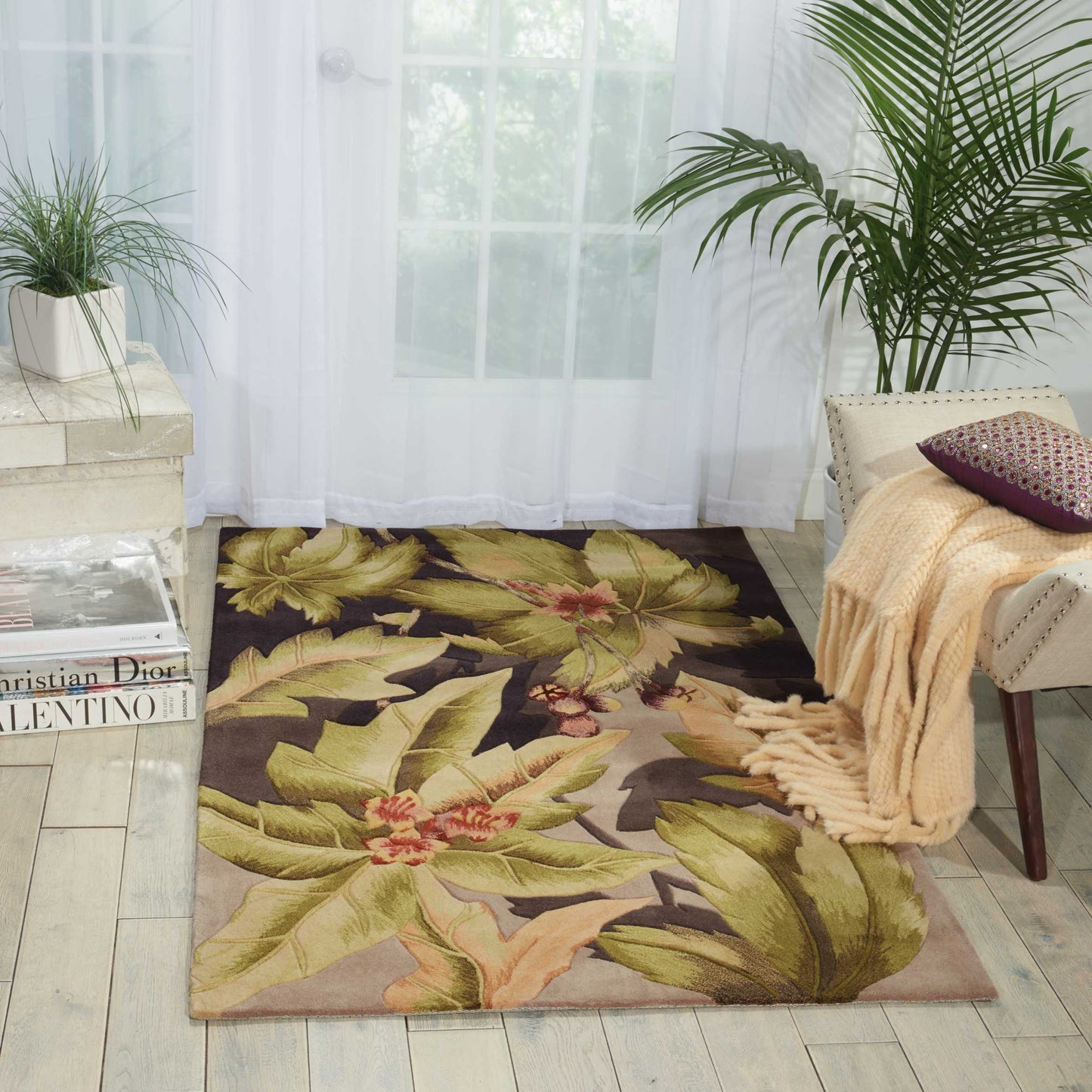 Nourison Home Tropics  Plum  Contemporary