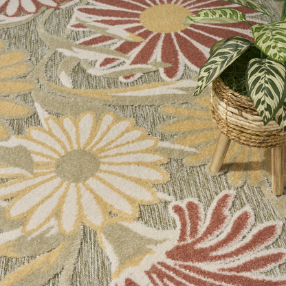 Nourison Home Aloha  Sage Rose  Contemporary