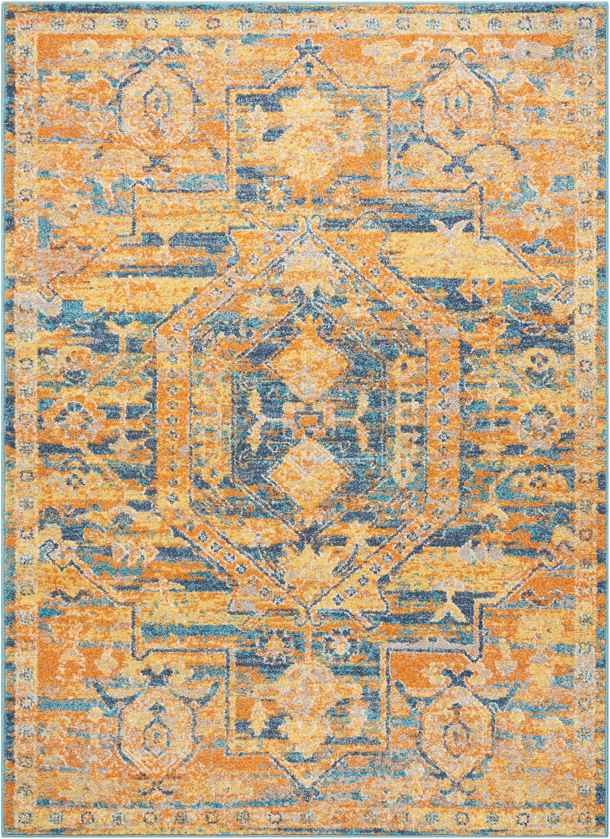 Nourison Home Passion  Teal Sun  Traditional