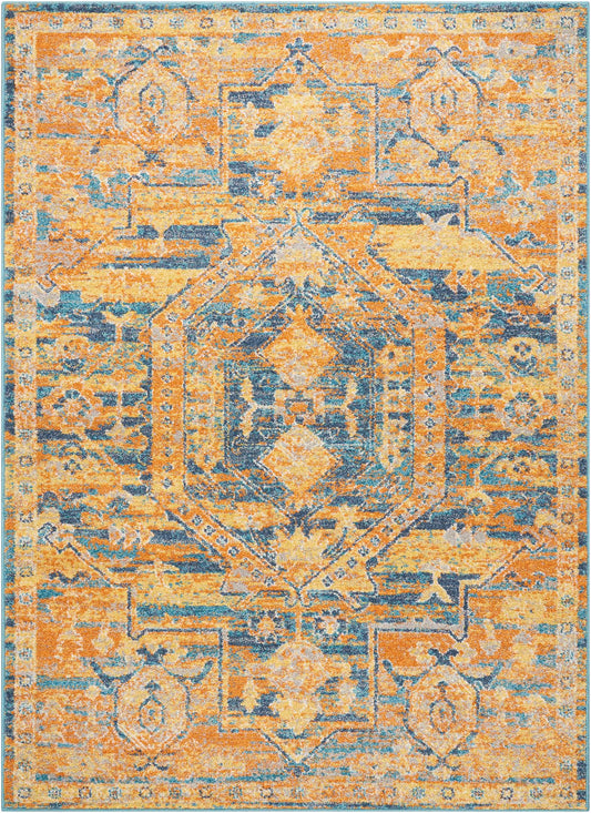 Nourison Home Passion  Teal Sun  Traditional