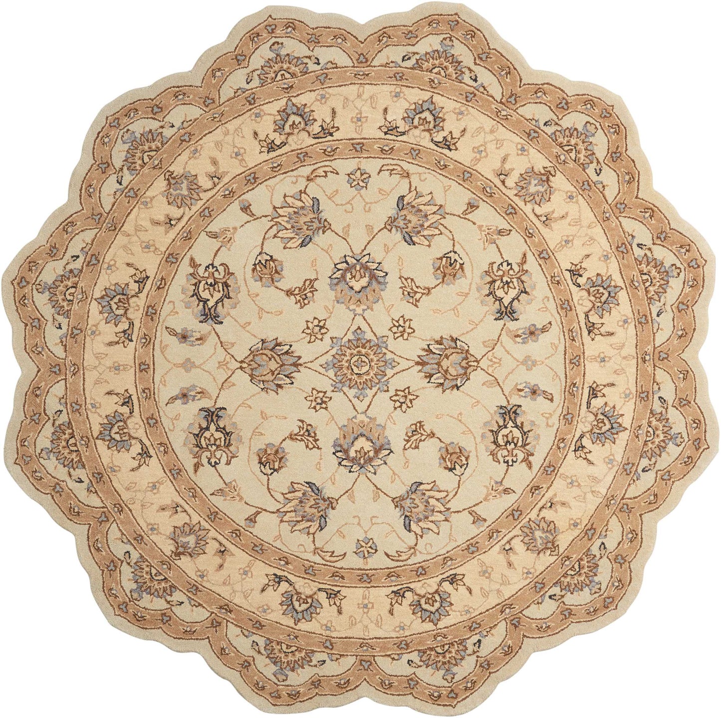 Nourison Home Heritage Hall HE28 Cream Traditional Tufted Rug