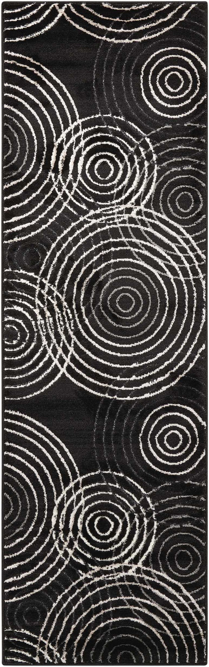 Nourison Home Studio STU03 Black Contemporary Power-loomed Rug