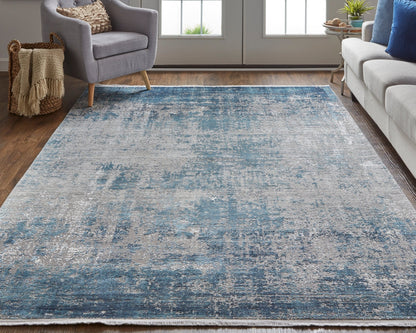 Feizy Cadiz 39FWF Blue Gray Modern/Casual Machine Woven Rug - Rugs - Feizy - Atlanta Designer Rugs