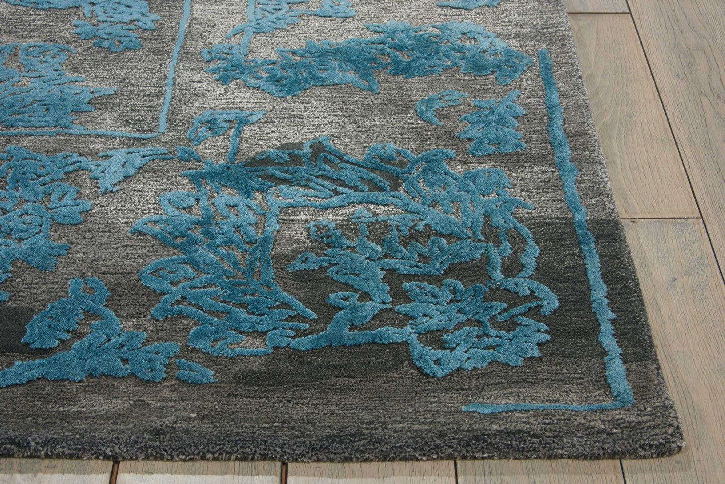 Nourison Home Opaline  Charcoal Blue  Transitional