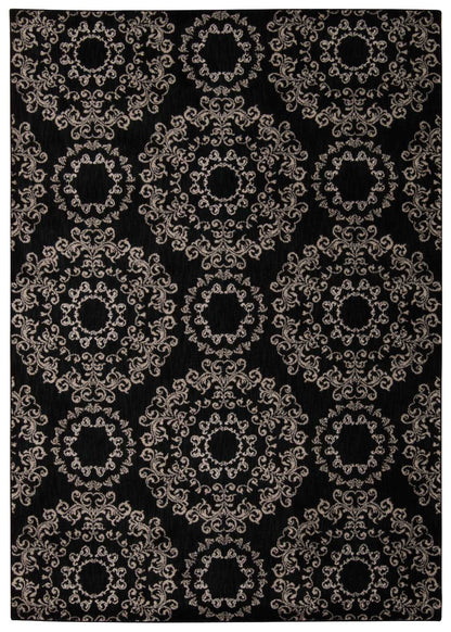 Nourison Home Tranquility TNQ03 Black Transitional Power-loomed Rug
