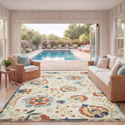 Nourison Home Aloha  Grey Multicolor  Contemporary