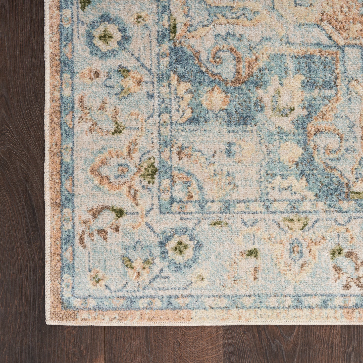 Nourison Home Astra Machine Washable ASW12 Beige Blue Traditional Machinemade Rug