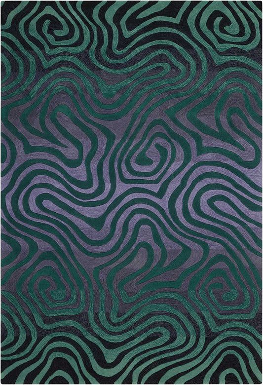 Nourison Home Contour  Smoke Teal  Contemporary