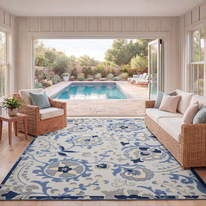 Nourison Home Aloha  Blue Grey  Contemporary