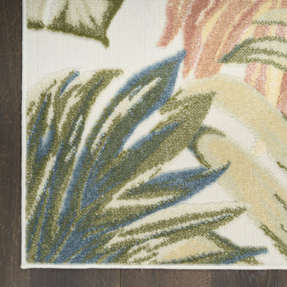 Nourison Home Aloha  Ivory Green  Contemporary