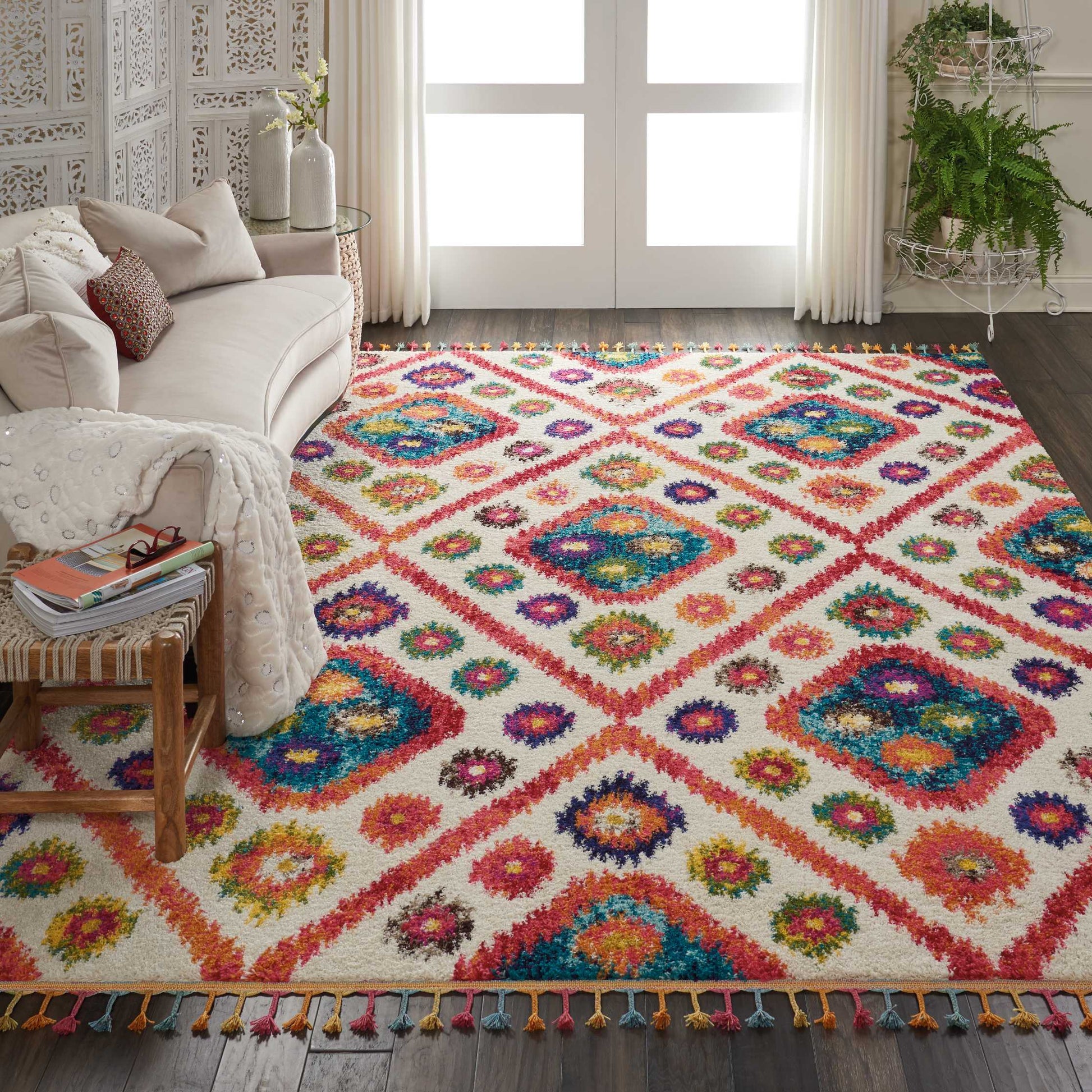 Nourison Home Nomad  Ivory Pink  Transitional