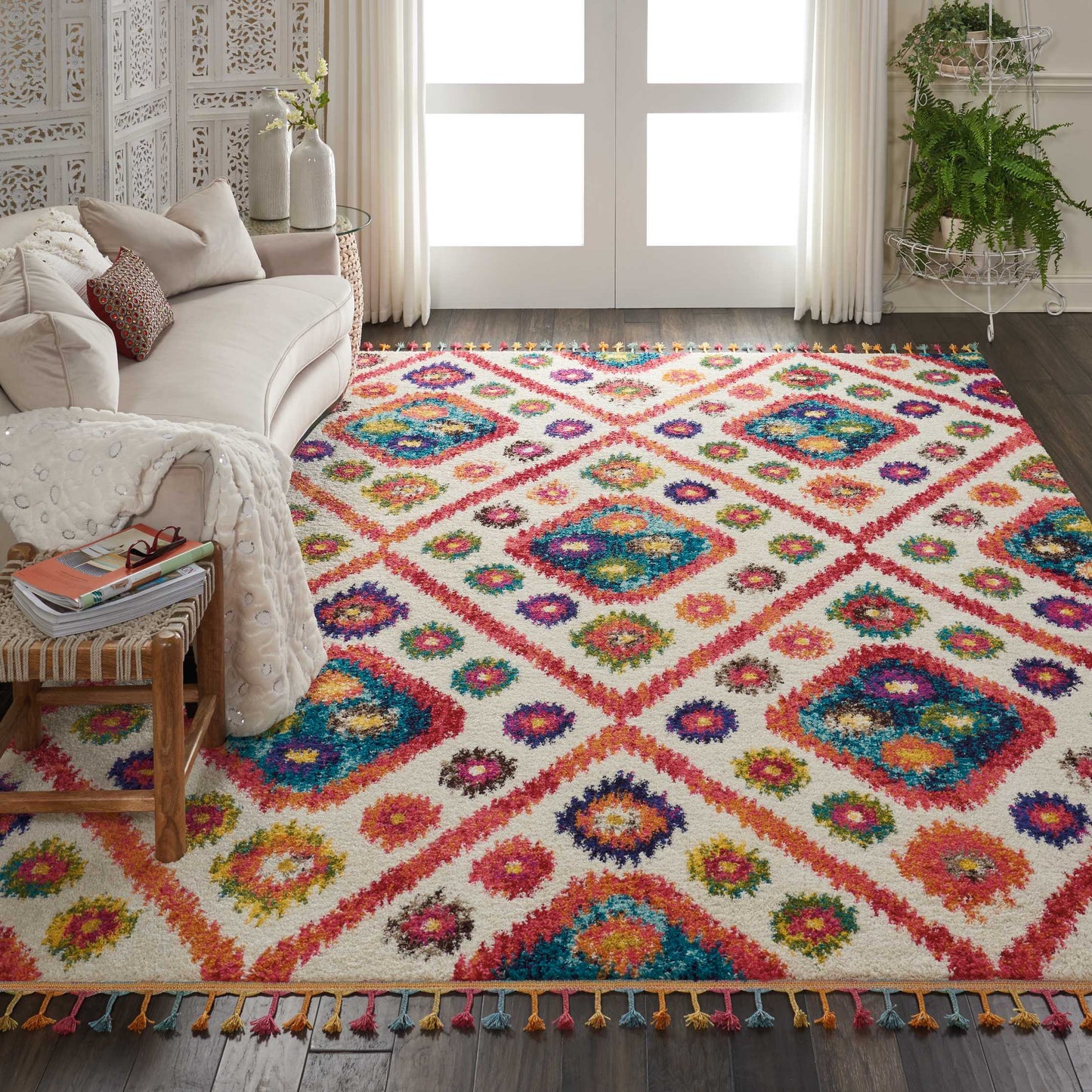 Nourison Home Nomad  Ivory Pink  Transitional