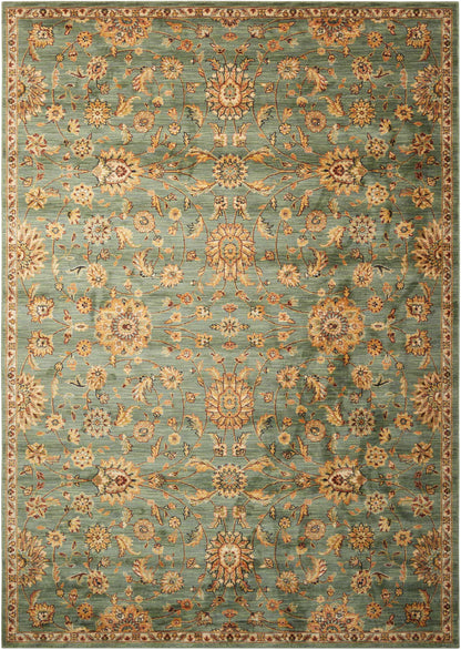 Nourison Home Ancient Times BAB05 Teal Traditional Power-loomed Rug