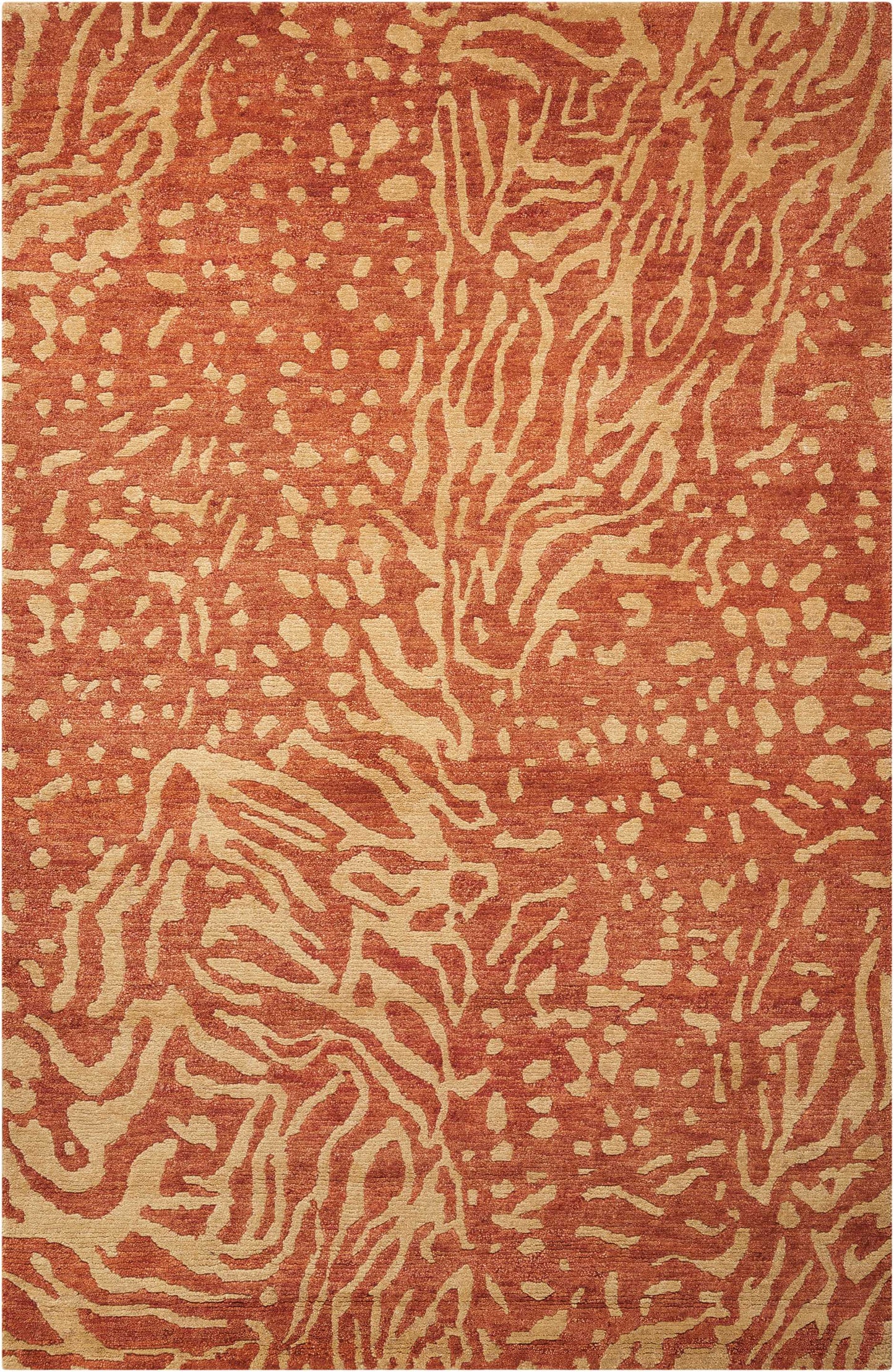 Nourison Home Tahoe Modern MTA02 Rust Beige Contemporary Knotted Rug