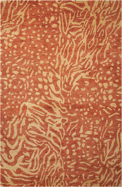 Nourison Home Tahoe Modern MTA02 Rust Beige Contemporary Knotted Rug